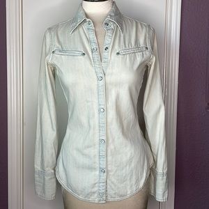 Pearl snap denim shirt